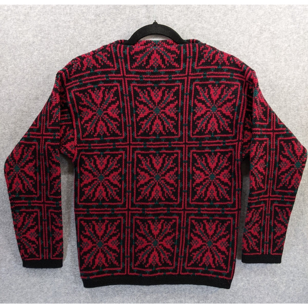 Vintage Gestrickte Moden German Merino Wool Ski Sweater Women's‎ XS Geometric